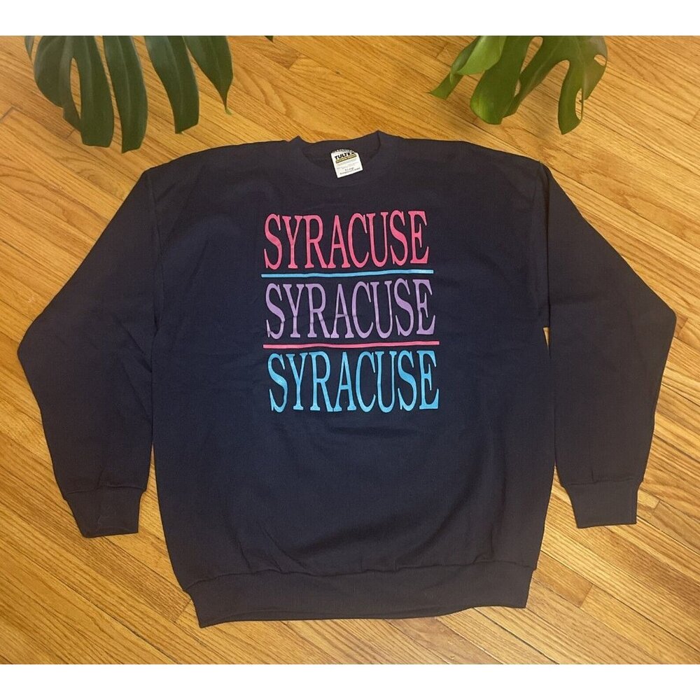 Vintage 90s XL Syracuse University New York Orangemen Crewneck Sweatshirt USA